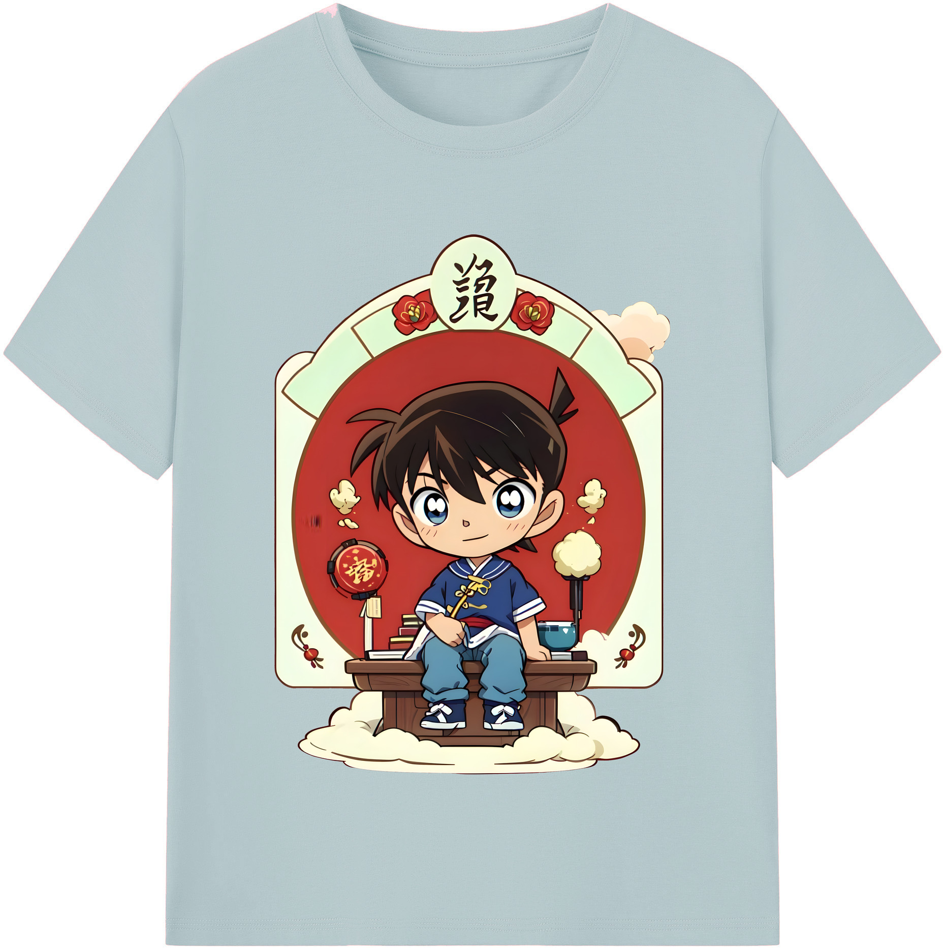 （画像用） 名探偵コナン 江戸川 コナン Detective Conan Conan Edogawa 綿100％半袖Tシャツ（フロントプリント）